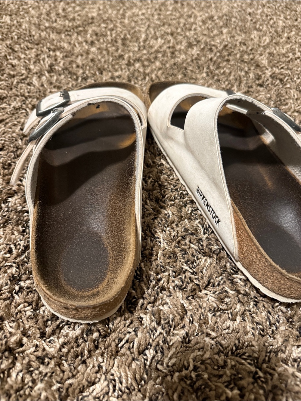 Birkenstock White Arizona Two-Strap Sandals